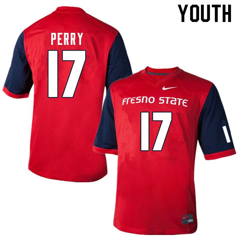 Youth #17 Deonte Perry Fresno State Bulldogs College Football Jerseys Sale-Red